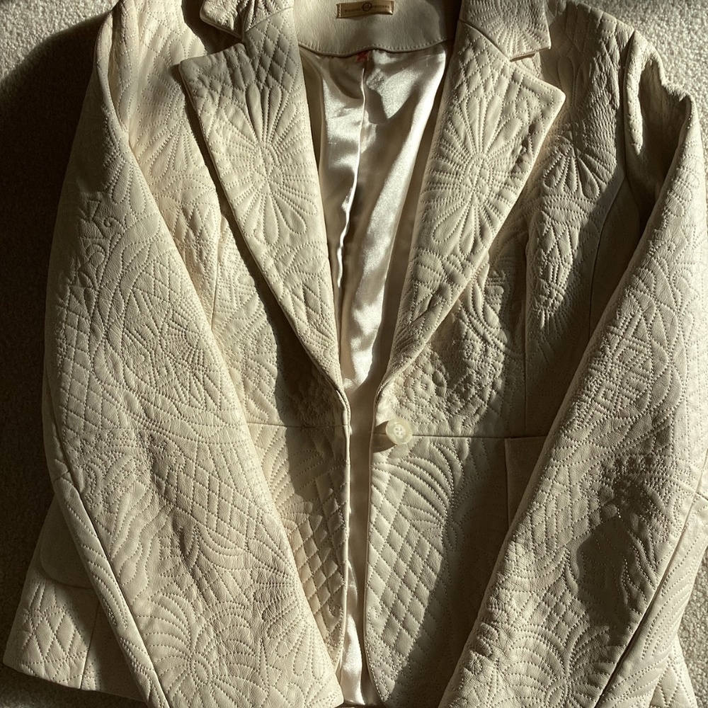 Wilsons Leather Cream Stitch Detail Fully Lined Leather Jacket - Picture 7 of 11